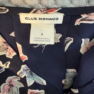 Silk Club Monaco Dark Blue Floral Dress, open back.